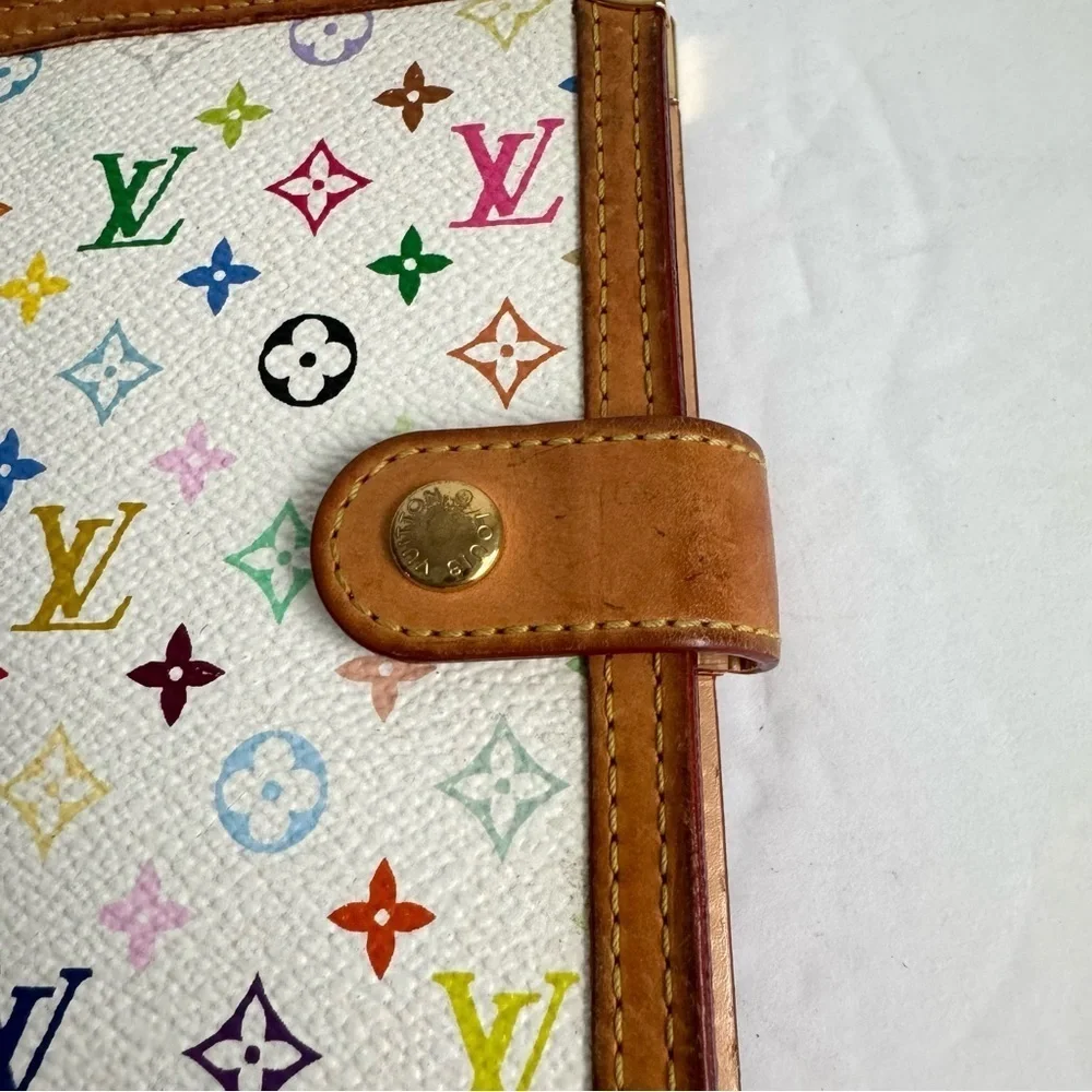 Louis Vuitton Multicolor Agenda Takashi Murakami Blanc White PM Mini Planner Y2K